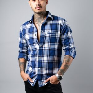 Blue And White Checkes Shirt