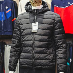 Black solid padded jacket